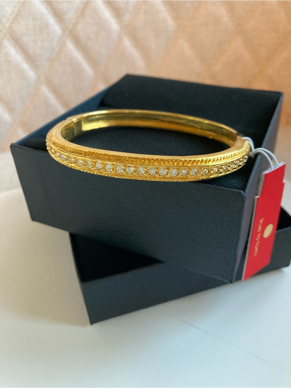 Goldtone Crystal Pavé Bangle Bracelet